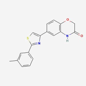 6-[2-(3-methylphenyl)-1,3-thiazol-4-yl]-3,4-dihydro-2H-1,4-benzoxazin-3-one