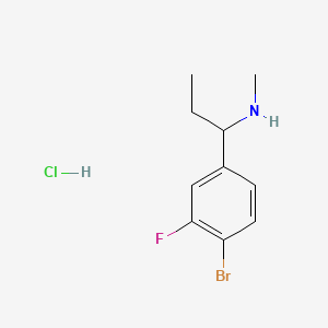 molecular formula C10H14BrClFN B13590779 [1-(4-Bromo-3-fluorophenyl)propyl](methyl)aminehydrochloride 