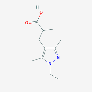 molecular formula C11H18N2O2 B13590780 3-(1-Ethyl-3,5-dimethyl-1h-pyrazol-4-yl)-2-methylpropanoic acid 