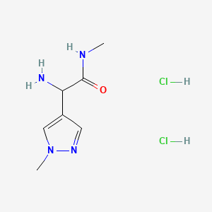 molecular formula C7H14Cl2N4O B13590844 2-amino-N-methyl-2-(1-methyl-1H-pyrazol-4-yl)acetamide dihydrochloride 