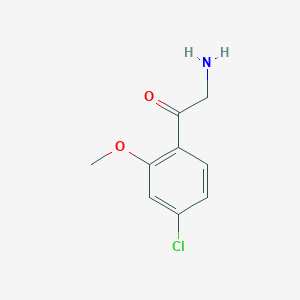 molecular formula C9H10ClNO2 B13590946 2-Amino-1-(4-chloro-2-methoxyphenyl)ethan-1-one 