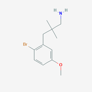 molecular formula C12H18BrNO B13590971 3-(2-Bromo-5-methoxyphenyl)-2,2-dimethylpropan-1-amine 