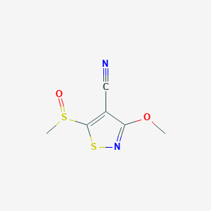 molecular formula C6H6N2O2S2 B13591013 5-Methanesulfinyl-3-methoxy-1,2-thiazole-4-carbonitrile 