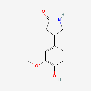 molecular formula C11H13NO3 B13591017 4-(4-Hydroxy-3-methoxyphenyl)-2-pyrrolidinone 