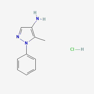 molecular formula C10H12ClN3 B13591028 5-methyl-1-phenyl-1H-pyrazol-4-aminehydrochloride CAS No. 2792201-33-1