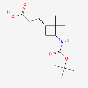 molecular formula C14H25NO4 B13591050 3-[(1S,3R)-3-{[(tert-butoxy)carbonyl]amino}-2,2-dimethylcyclobutyl]propanoicacid 