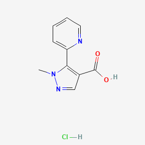 molecular formula C10H10ClN3O2 B13591056 1-methyl-5-(pyridin-2-yl)-1H-pyrazole-4-carboxylicacidhydrochloride 