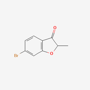 molecular formula C9H7BrO2 B13591065 6-Bromo-2-methyl-2,3-dihydro-1-benzofuran-3-one 