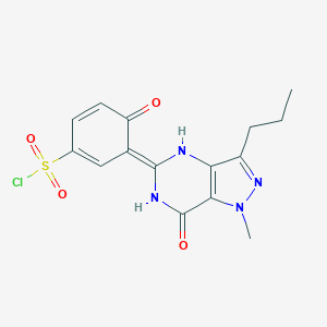molecular formula C15H15ClN4O4S B135911 去甲基哌嗪基去乙基西地那非磺酰氯 CAS No. 139756-27-7