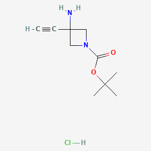 molecular formula C10H17ClN2O2 B13591102 Tert-butyl 3-amino-3-ethynylazetidine-1-carboxylate hydrochloride 