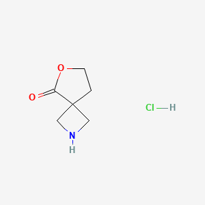 molecular formula C6H10ClNO2 B13591111 6-Oxa-2-azaspiro[3.4]octan-5-onehydrochloride CAS No. 2792201-23-9