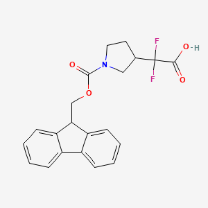 molecular formula C21H19F2NO4 B13591114 2-(1-{[(9H-fluoren-9-yl)methoxy]carbonyl}pyrrolidin-3-yl)-2,2-difluoroacetic acid 