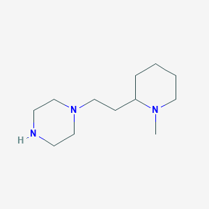 molecular formula C12H25N3 B13591123 1-[2-(1-Methylpiperidin-2-yl)ethyl]piperazine CAS No. 885954-82-5