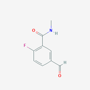 molecular formula C9H8FNO2 B13591141 2-fluoro-5-formyl-N-methylbenzamide 