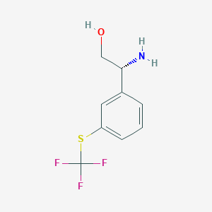 molecular formula C9H10F3NOS B13591178 (r)-2-Amino-2-(3-((trifluoromethyl)thio)phenyl)ethan-1-ol 