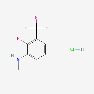 molecular formula C8H8ClF4N B13591193 2-fluoro-N-methyl-3-(trifluoromethyl)anilinehydrochloride 