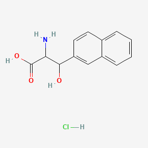 molecular formula C13H14ClNO3 B13591202 2-Amino-3-hydroxy-3-(naphthalen-2-yl)propanoicacidhydrochloride 