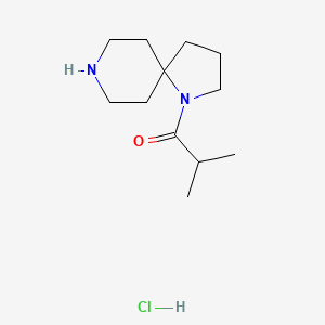 molecular formula C12H23ClN2O B13591219 1-{1,8-Diazaspiro[4.5]decan-1-yl}-2-methylpropan-1-onehydrochloride 