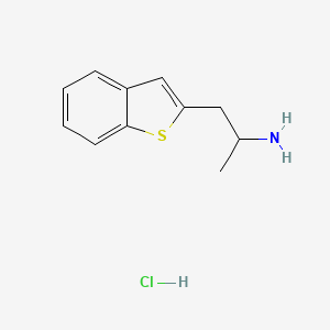 molecular formula C11H14ClNS B13591256 1-(1-Benzothiophen-2-yl)propan-2-aminehydrochloride 