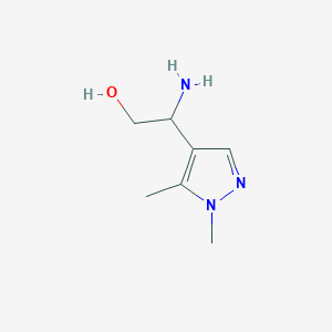 molecular formula C7H13N3O B13591273 2-amino-2-(1,5-dimethyl-1H-pyrazol-4-yl)ethan-1-ol 