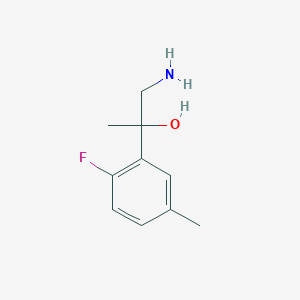 molecular formula C10H14FNO B13591292 1-Amino-2-(2-fluoro-5-methylphenyl)propan-2-ol 