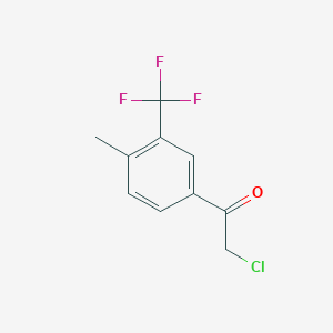 molecular formula C10H8ClF3O B13591315 4'-Methyl-3'-(trifluoromethyl)phenacyl chloride 