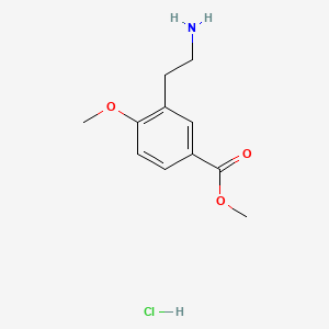 molecular formula C11H16ClNO3 B13591344 Methyl3-(2-aminoethyl)-4-methoxybenzoatehydrochloride 