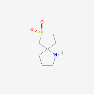 molecular formula C7H13NO2S B13591350 7-Thia-1-azaspiro[4.4]nonane 7,7-dioxide 