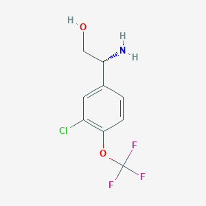 molecular formula C9H9ClF3NO2 B13591381 (r)-2-Amino-2-(3-chloro-4-(trifluoromethoxy)phenyl)ethan-1-ol 