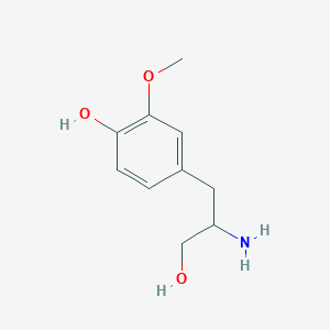 molecular formula C10H15NO3 B13591391 4-(2-Amino-3-hydroxypropyl)-2-methoxyphenol 