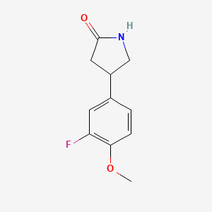 molecular formula C11H12FNO2 B13591423 4-(3-Fluoro-4-methoxyphenyl)pyrrolidin-2-one 