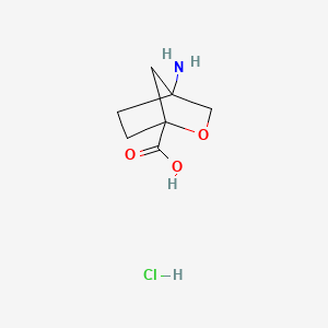 molecular formula C7H12ClNO3 B13591433 4-Amino-2-oxabicyclo[2.2.1]heptane-1-carboxylicacidhydrochloride 