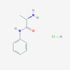 molecular formula C9H13ClN2O B13591440 (2S)-2-amino-N-phenylpropanamidehydrochloride 