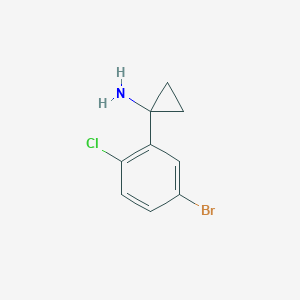 molecular formula C9H9BrClN B13591472 1-(5-Bromo-2-chlorophenyl)cyclopropan-1-amine 