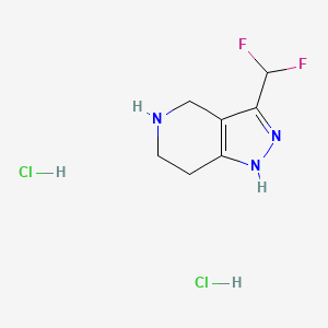 3-(difluoromethyl)-1H,4H,5H,6H,7H-pyrazolo[4,3-c]pyridinedihydrochloride