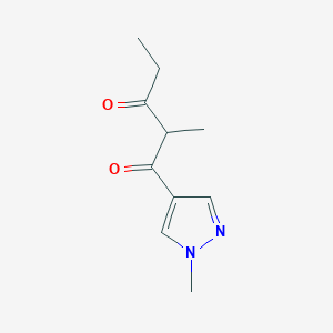 molecular formula C10H14N2O2 B1359224 2-methyl-1-(1-methyl-1H-pyrazol-4-yl)pentane-1,3-dione CAS No. 1007519-59-6