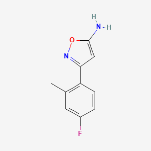 molecular formula C10H9FN2O B13592273 3-(4-Fluoro-2-methylphenyl)isoxazol-5-amine 