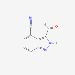 molecular formula C9H5N3O B1359250 3-甲酰基-1H-吲唑-4-碳腈 CAS No. 797804-56-9