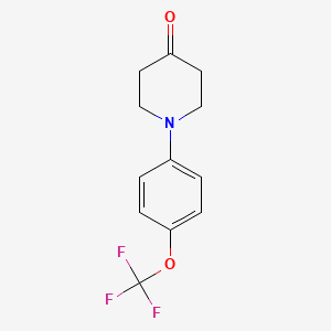 molecular formula C12H12F3NO2 B1359268 1-[4-(Trifluoromethoxy)phenyl]piperidin-4-one CAS No. 681508-68-9