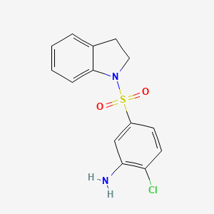 molecular formula C14H13ClN2O2S B1359284 2-Chloro-5-(2,3-dihydro-1H-indol-1-ylsulfonyl)-aniline CAS No. 847171-45-3
