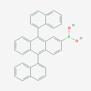 molecular formula C34H23BO2 B1359307 (9,10-二(萘-1-基)蒽-2-基)硼酸 CAS No. 867044-35-7
