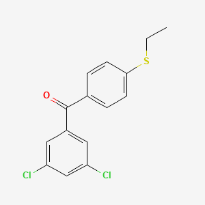 molecular formula C15H12Cl2OS B1359327 3,5-Dichloro-4'-(ethylthio)benzophenone CAS No. 951885-62-4