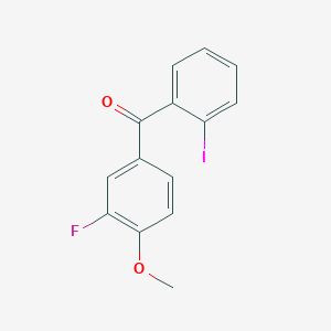 molecular formula C14H10FIO2 B1359328 3'-氟-2-碘-4'-甲氧基苯甲酮 CAS No. 951886-00-3