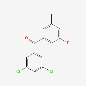 molecular formula C14H9Cl2FO B1359331 3,5-二氯-3'-氟-5'-甲基苯甲酮 CAS No. 951887-03-9