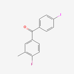 molecular formula C14H10FIO B1359333 4'-氟-4-碘-3'-甲基苯甲酮 CAS No. 951886-70-7