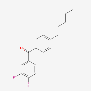molecular formula C18H18F2O B1359338 3,4-二氟-4'-正戊基苯甲酮 CAS No. 951887-65-3