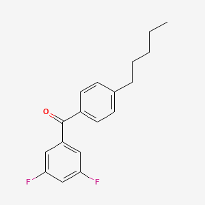 molecular formula C18H18F2O B1359339 3,5-二氟-4'-正戊基苯甲酮 CAS No. 951887-69-7