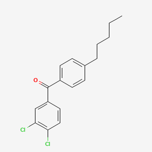 molecular formula C18H18Cl2O B1359340 3,4-二氯-4'-正戊基苯甲酮 CAS No. 951887-73-3