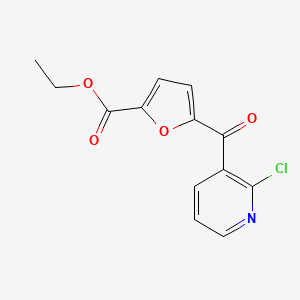 molecular formula C13H10ClNO4 B1359345 2-氯-3-(5-乙氧羰基-2-呋喃甲酰)吡啶 CAS No. 884504-83-0