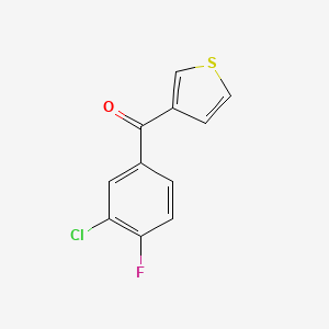B1359353 3-(3-Chloro-4-fluorobenzoyl)thiophene CAS No. 898771-21-6